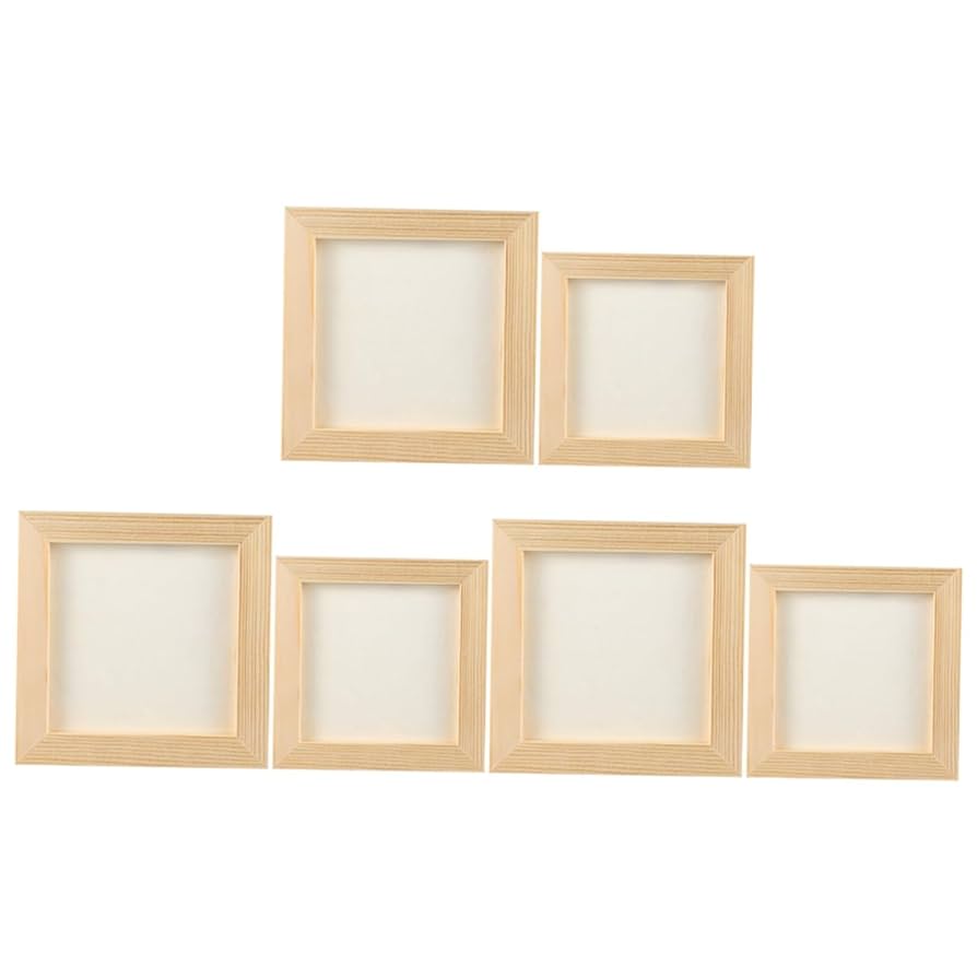 Amazon.co.jp: UPKOCH 6個木製粘土画框 フォトフレーム 未完成の